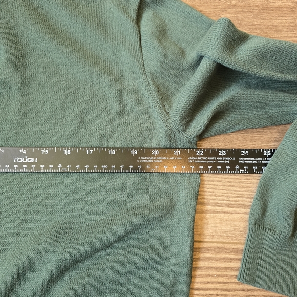 J.CREW Sweater Men's XL Green Quarter Zip  Cotton Preppy Heritage Office Cabin - Picture 5 of 6